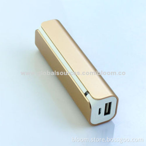 Exclusive Aluminum Power Bank, 2,600mAh, in Luxury Gold Color, Comfortable TextureNew